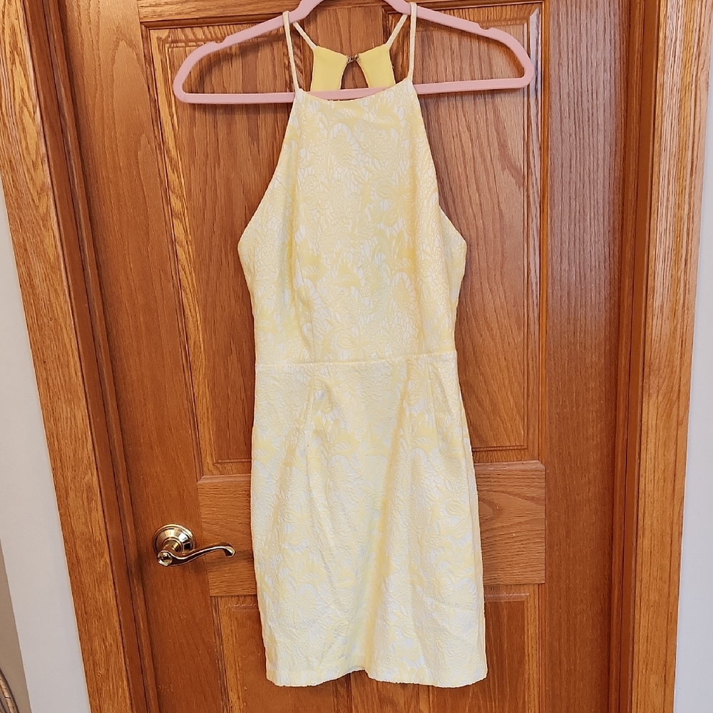 Charlotte Russe Yellow Lace Mini Dress